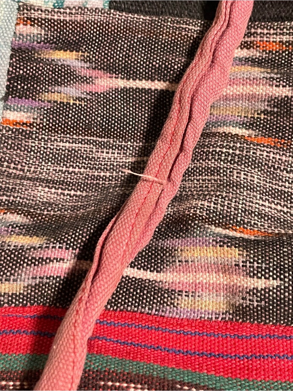 El Huarache Imports Bohemian Hand Woven Patchwork Drawstring Multicolor Backpack - Picture 7 of 13